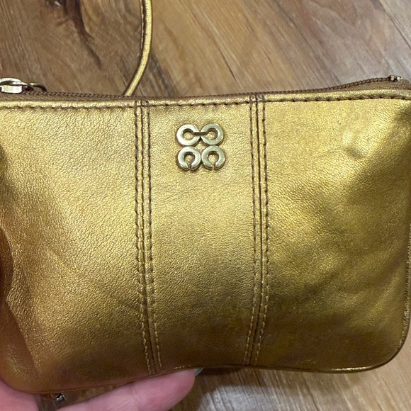 Coach Metallic Gold Leather Wristlet (With Hang Tag) - Picture 3 of 8
